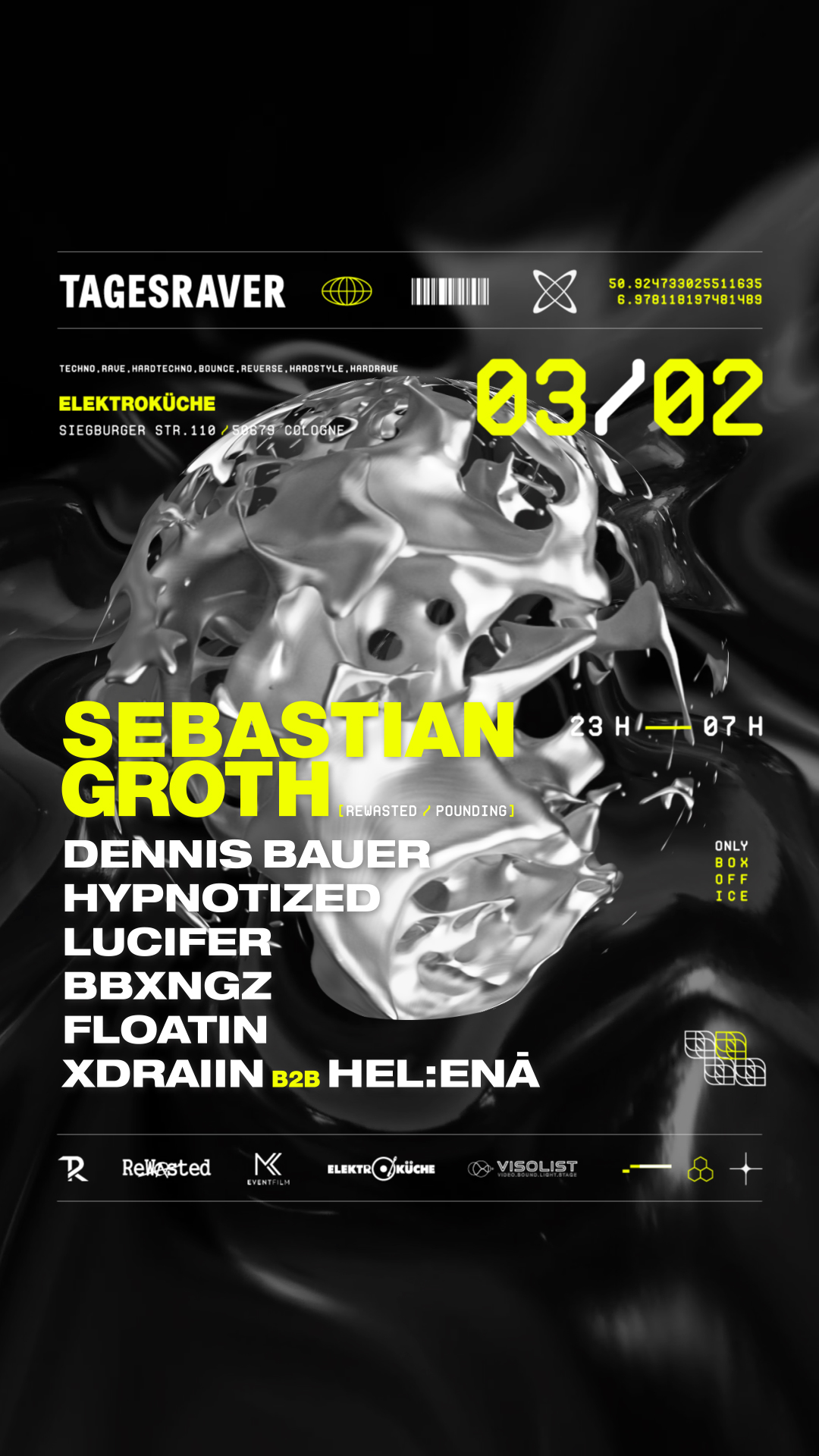TAGESRAVER pres. SEBASTIAN GROTH am 03.02.2024 im Elektroküche
